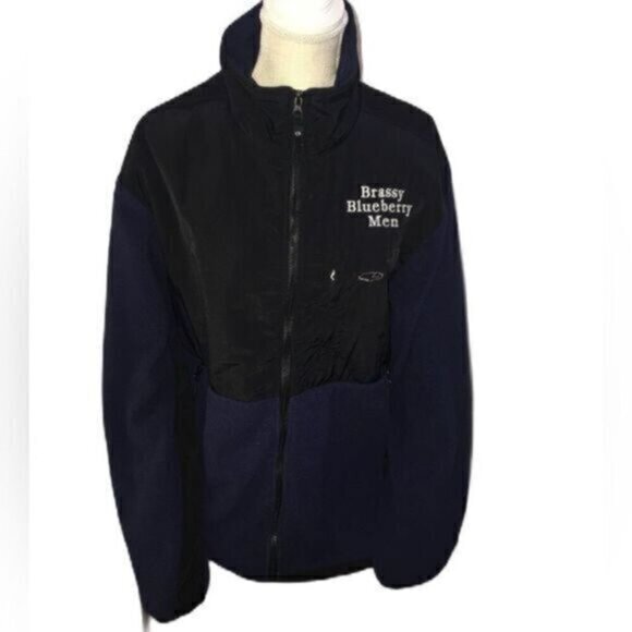 Champion Full Zip Up Fleece Jacket Navy Blue & Black​ - Picture 1 of 5